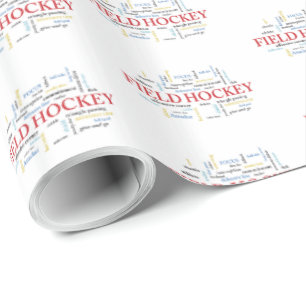 Personalise, Field Hockey Coach Thank You in Words Wrapping Paper