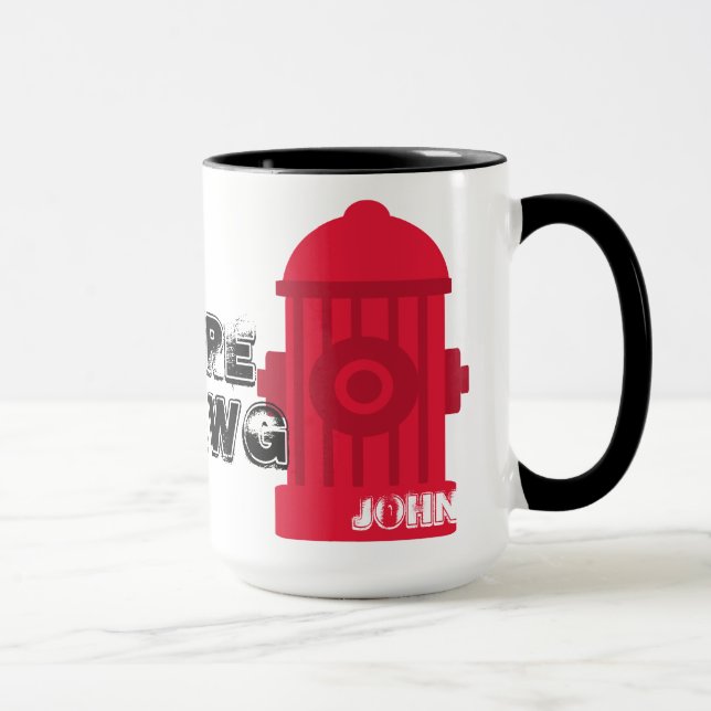 Personalise Fire Dawg Ringer Mug (Right)