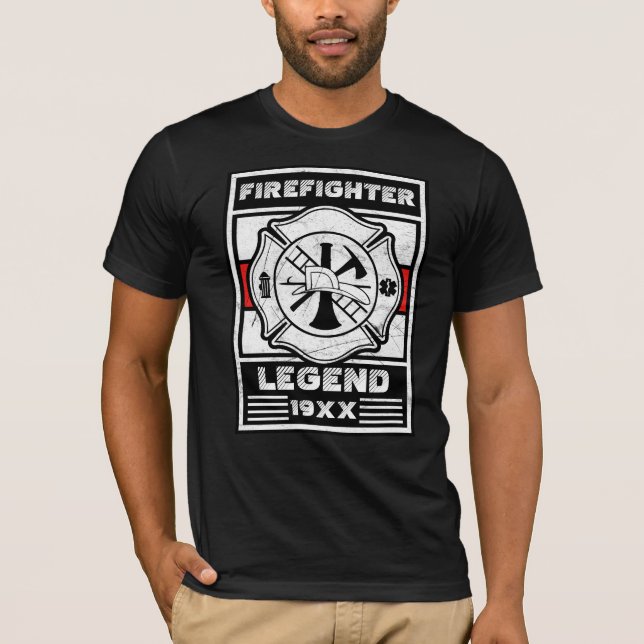 Personalise Firefighter Legend Custom Firefighting T-Shirt (Front)