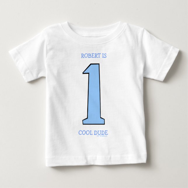 Personalise First Birthday Baby Son Funny T-Shirt (Front)