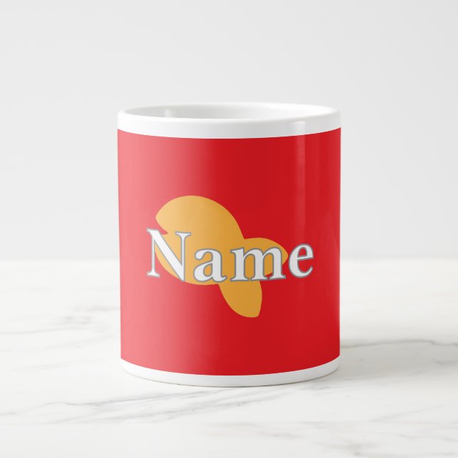 Personalise Fish Red  Large Coffee Mug (Front)