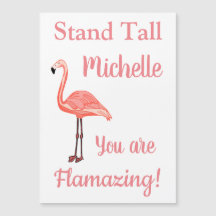 Personalise Flamingo You Are Flamazing Magnet Card