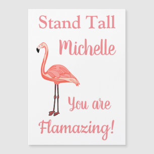 Personalise Flamingo You Are Flamazing Magnet Card
