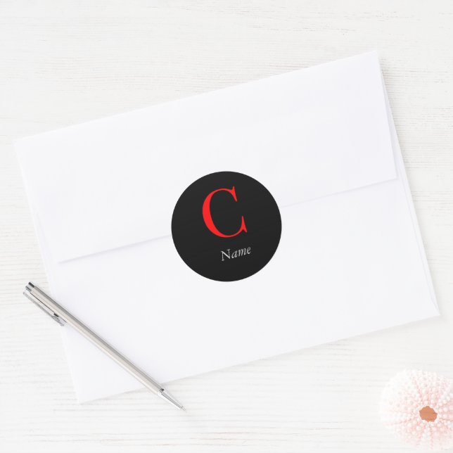 Personalise Floral Monogram C + Name Envelope Seal (Envelope)