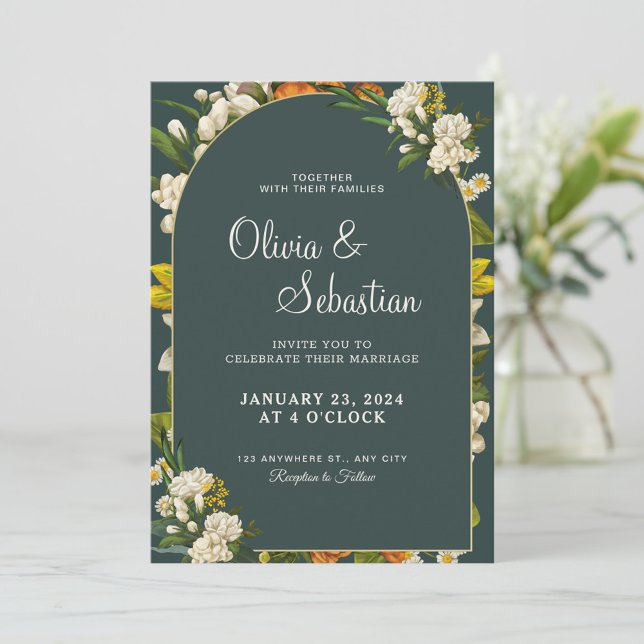 Personalise Floral wedding Invitation (Creator Uploaded)