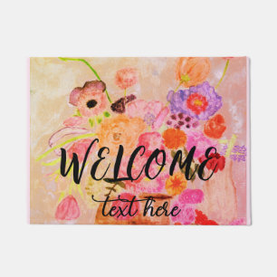 Personalise Floral Welcome Doormat