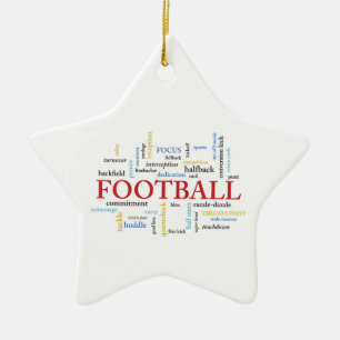 Personalise, Football Coach Thank You in Words Ceramic Ornament
