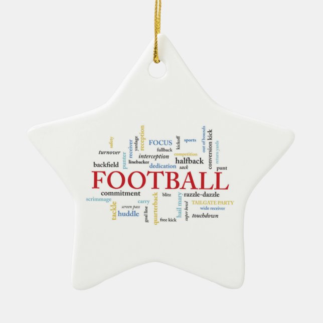 Personalise, Football Coach Thank You in Words Ceramic Ornament (Front)