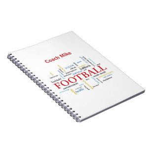 Personalise, Football Coach Thank You in Words Notebook