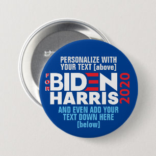 Personalise For Biden / Harris 2020 Add Text (Pin) 7.5 Cm Round Badge