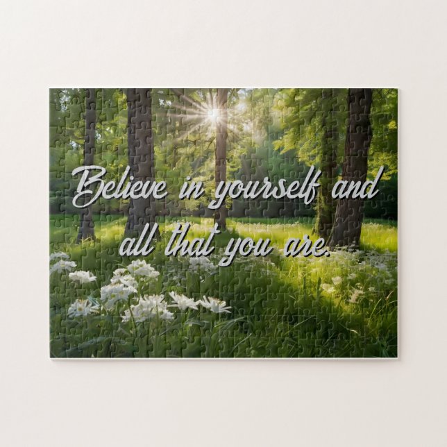 Personalise Forest Flowers Motivational Jigsaw Puzzle (Horizontal)