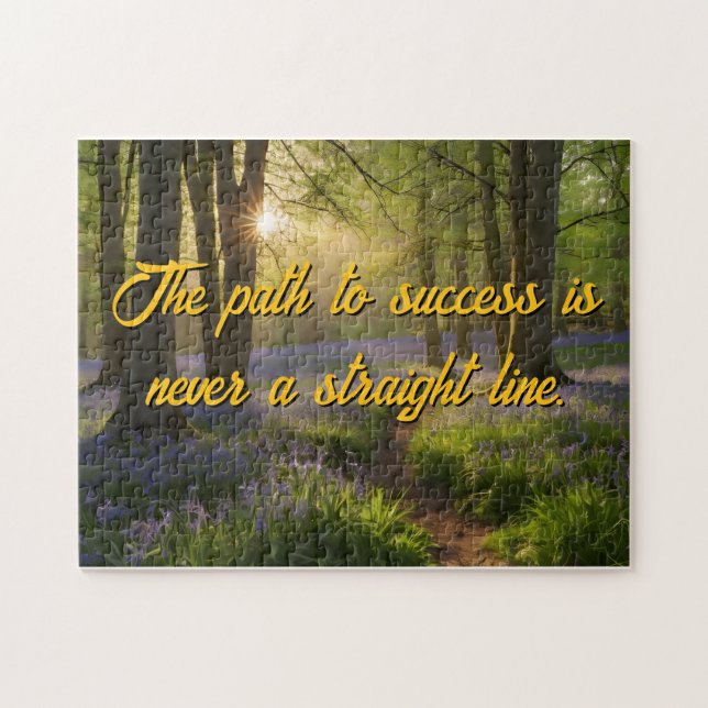 Personalise Forest Flowers Path Motivational Jigsaw Puzzle (Horizontal)