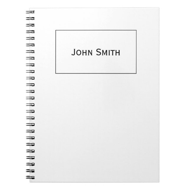 Personalise: Framed Modern Minimal Black & White Notebook (Front)