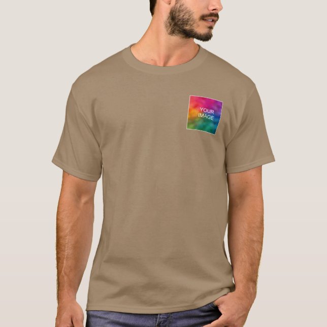 Personalise Front Back Design Add Image Logo Mens T-Shirt (Front)