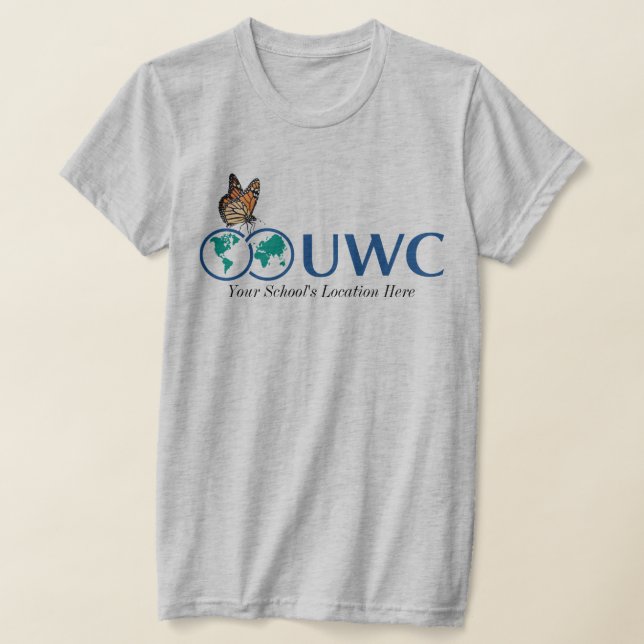 Personalise Front & Back UWC Butterfly T-Shirt (Laydown)
