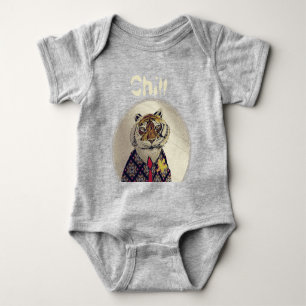 Personalise Fun Chill Tiger Baby Bodysuit