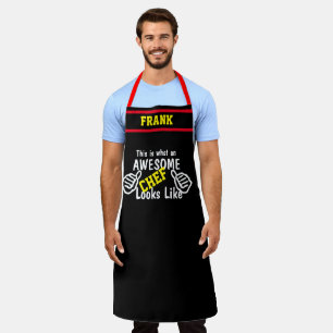 Personalise Funny Awesome Chef #fatherday Mens Apron