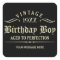 Personalise Funny Birthday Black Square Sticker
