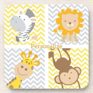 Personalise Funny & Cute Child's Animals Coaster