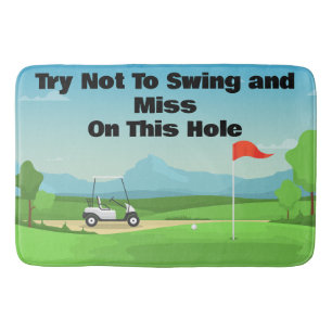 Personalise Funny Golf Bathroom Bath Mat