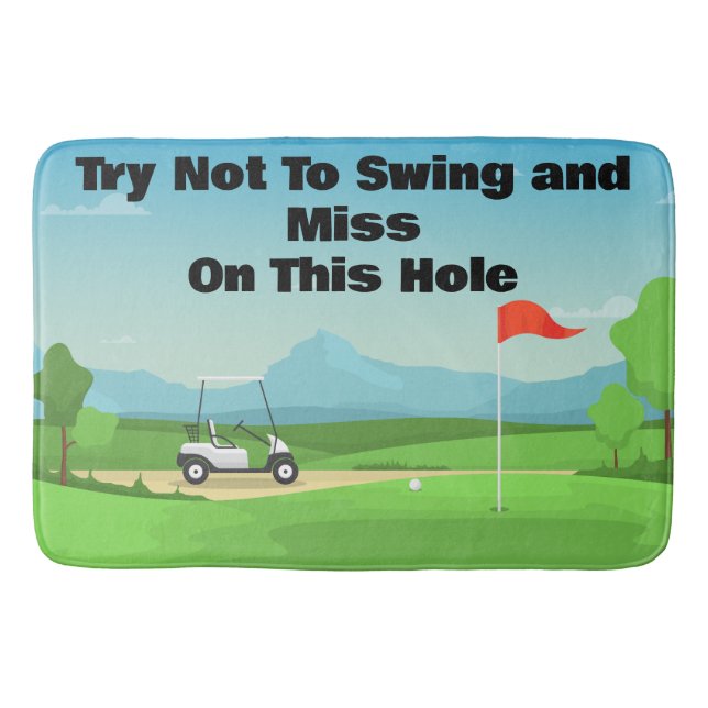 Personalise Funny Golf Bathroom Bath Mat (Front)