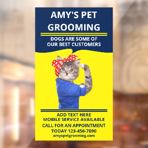 Personalise Funny Pet Grooming/Salon Shop Front
