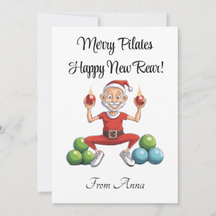 Personalise Funny Pilates Instructor Christmas Holiday Card