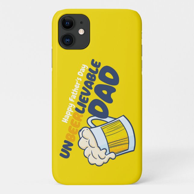 Personalise Funny Unbeerlievable Dad Case-Mate iPhone Case (Back)