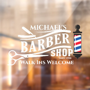 Personalise Generic Barber Shop Pole Business  