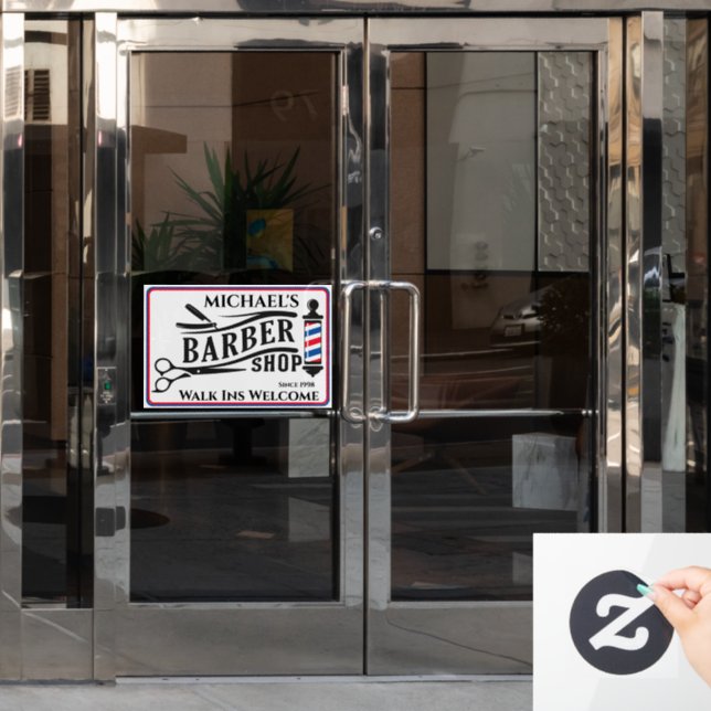 Personalise Generic Barber Shop Pole Business  (Office Door)