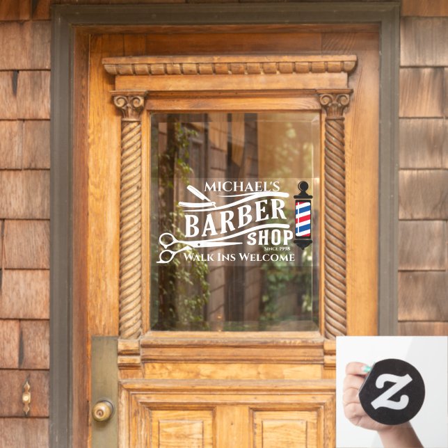 Personalise Generic Barber Shop Pole Business (Home Door)