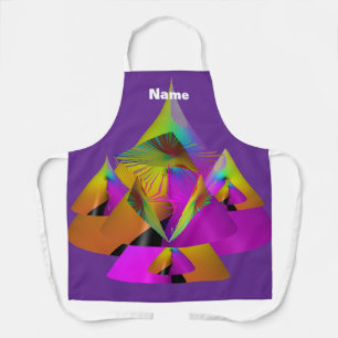 Personalise Geo Pyramid Cone Purple  Apron