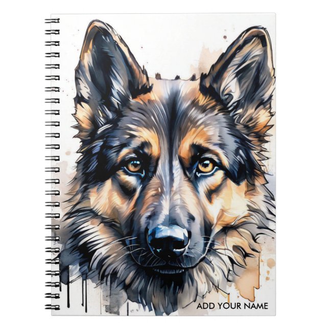 PERSONALISE German Shepherd Dog Notebook (Front)
