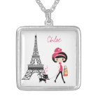 Personalise Girl and Cat Paris Necklace