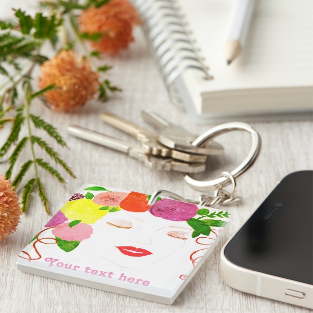 Personalise Girl Art Acrylic Keychain (Front Right)