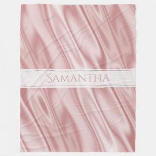 Personalise: Girly Pastel Pink Faux Satin Fabric Fleece Blanket