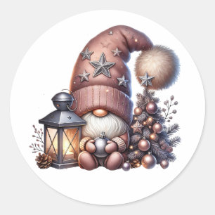 Personalise Gnome Classic Round Sticker