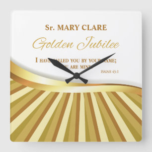 Personalise, Golden Jubilee of Religious Life Square Wall Clock