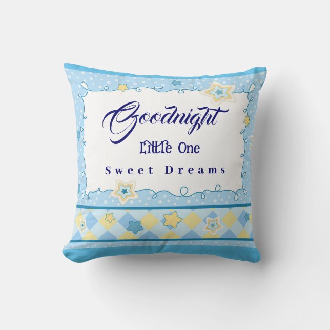 Personalise Goodnight Little One Sweet Dreams  Cushion (Front)