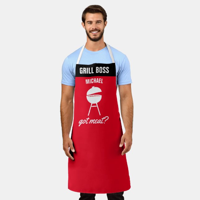 Personalise Got Meat Chef Funny BBQ Grill Chef Apron (Worn)