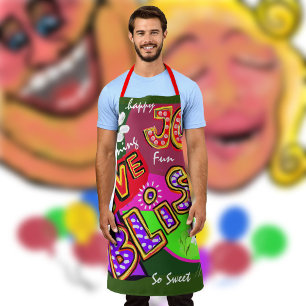 Personalise Graphic typography-Over Print Apron