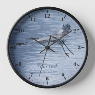 Personalise Great Blue Heron in flight Clock