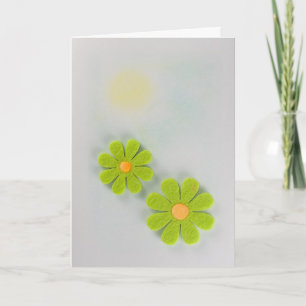 Personalise Green and orange flowers Card