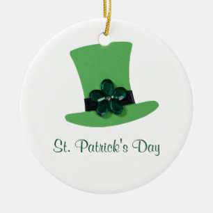 Personalise Green hat for St. Patrick's day Ceramic Ornament