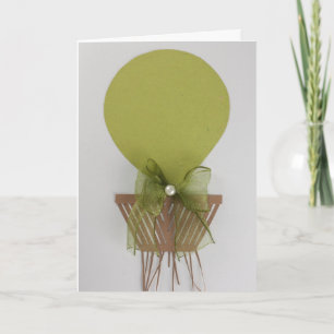 Personalise green hot air balloon card