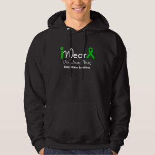 Personalise Green Ribbon Kidney Cancer Hoodie
