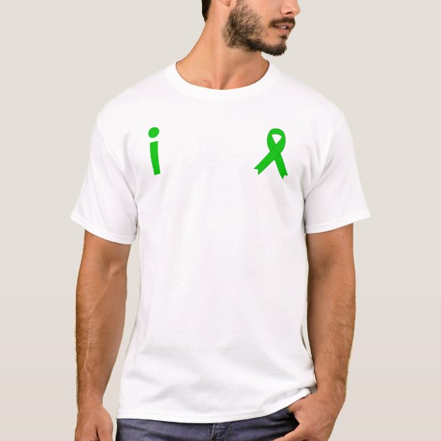 Personalise Green Ribbon Stem Cell Transplant T-Shirt (Front)
