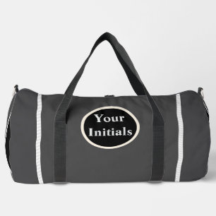 Personalise Grey Stripe Duffle Bag