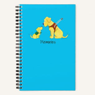 Personalise Guide Dog Puppy and Adult Blue Custom Notebook
