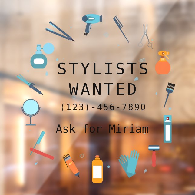 Personalise Hair Salon Stylist Wanted Shop Symbol (Sheet 2)